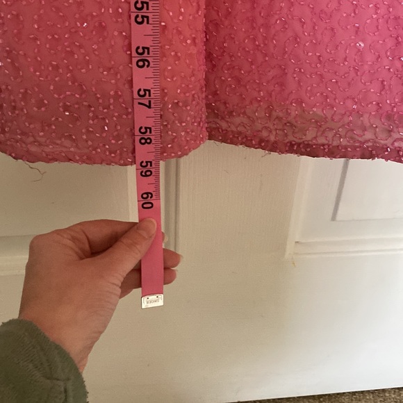 Double Spaghetti Strapped Beaded Gown - Picture 4 of 7